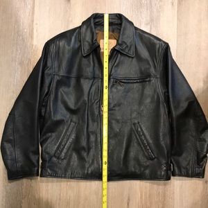Men’s black leather jacket size S